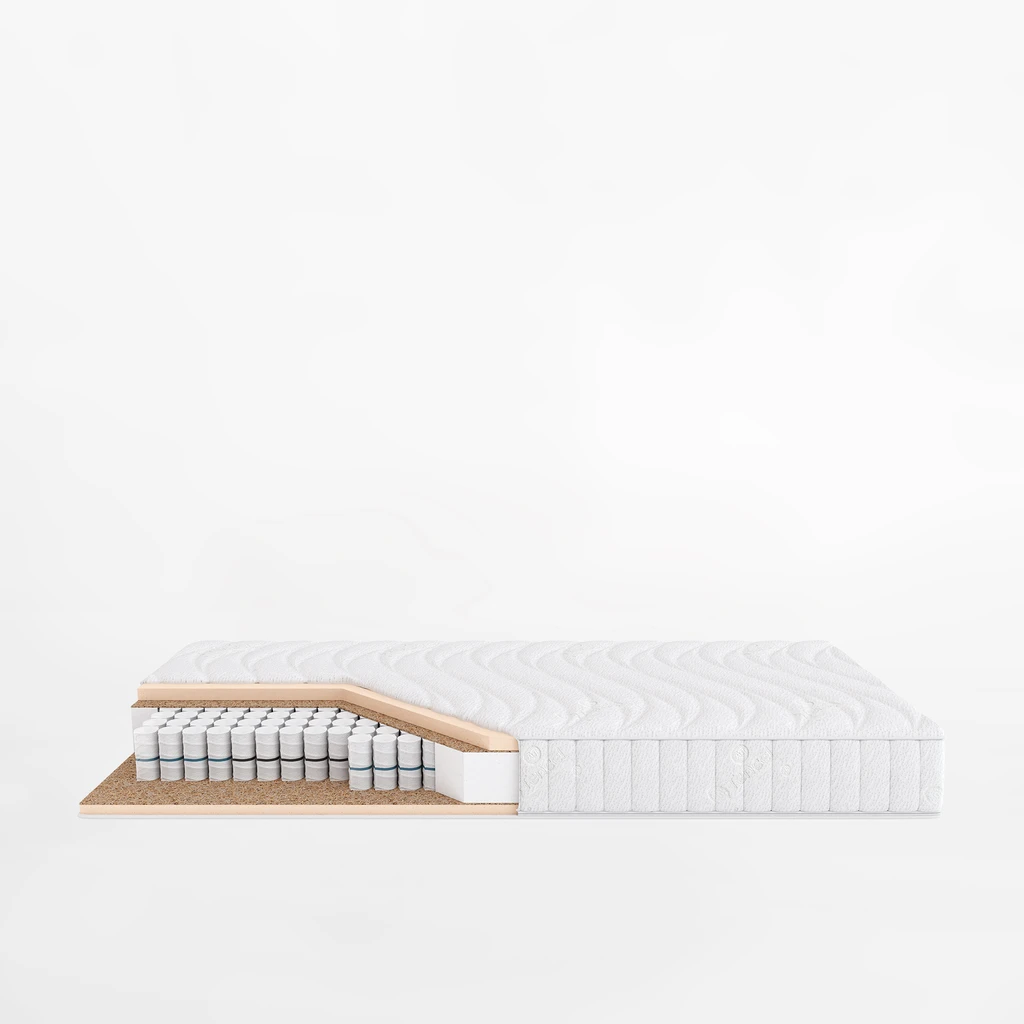 Materac ze sprężynami kieszeniowymi i warstwami kokosa 