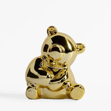 Dekorativní zlatá figurka MEDVĚD 11 cm