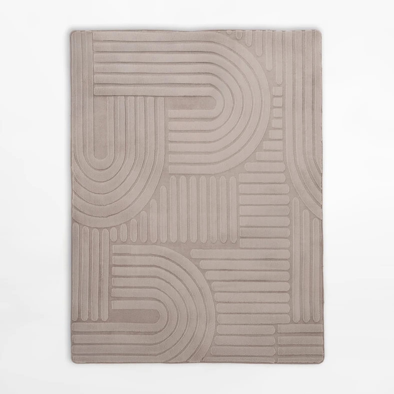 Geometrický koberec MALAGA 3D, taupe, 120x160 cm