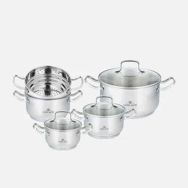 Sada 4 hrnců z nerezové oceli SIMPLE 9 dílů