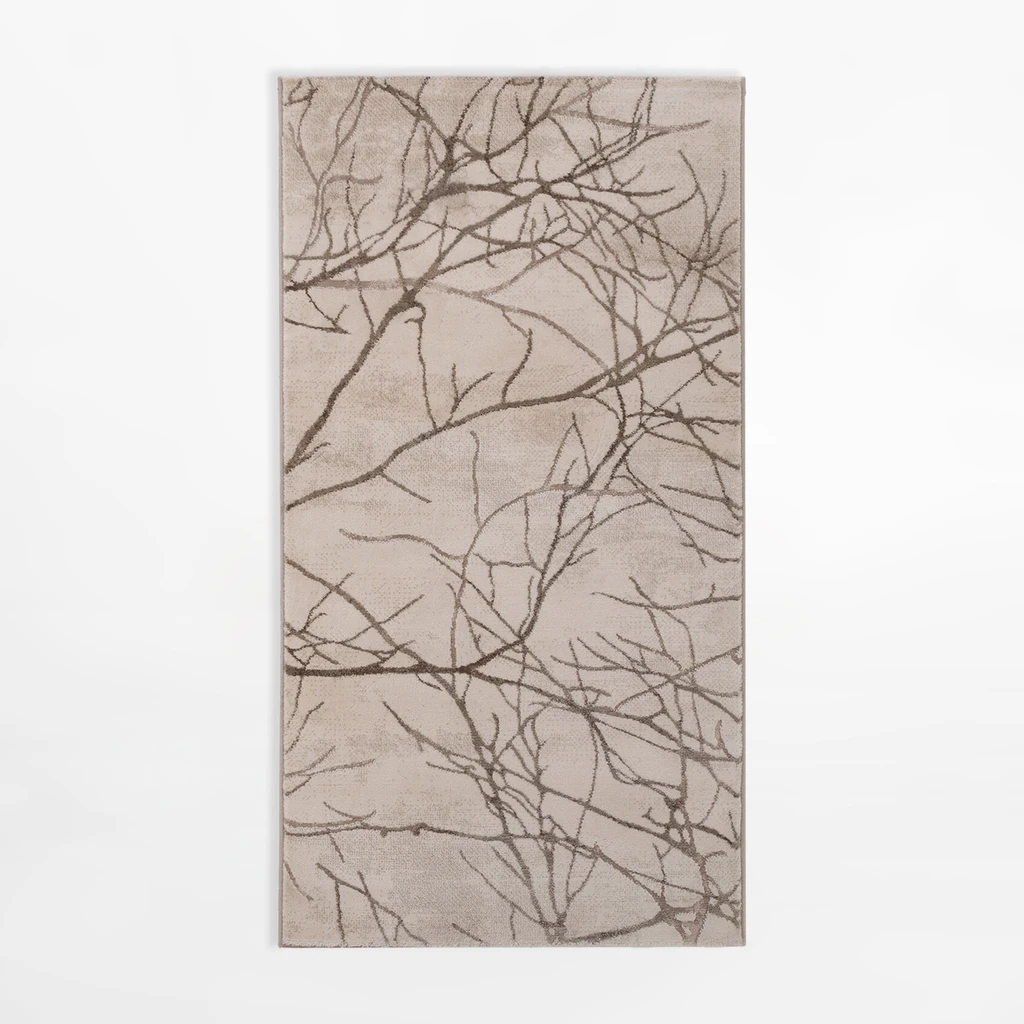 Krémový koberec s větvemi SPAZZIO 80x150 cm