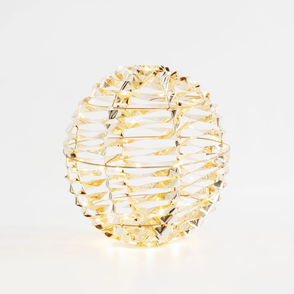 Dekorace LED zlatá koule, 25 cm