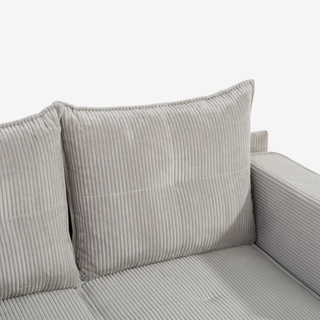 Manšestrová dvoumístná rozkládací pohovka LUSO pravá