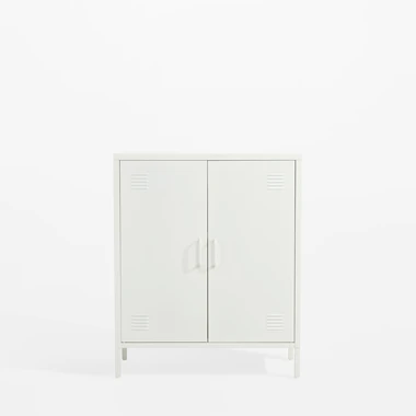 Bílá nízká skříň SOLANS