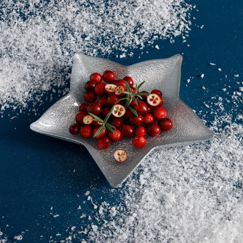 Vánoční servírovací talíř HVĚZDA 20x20x3 cm MIX