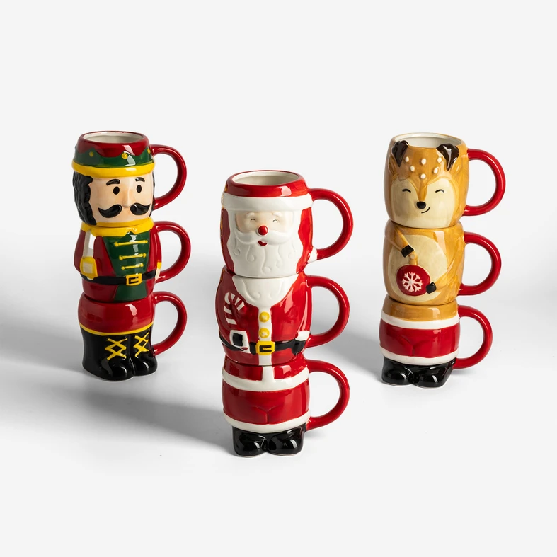 Sada 3 vánočních hrnků Mikuláš 280 ml MIX