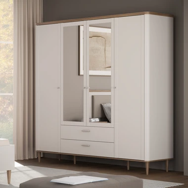 Šatní skříň 4-dveřová se zrcadly LACETTI