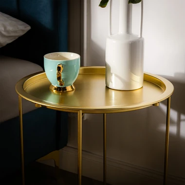 Zlatý odkládací stolek 50 cm