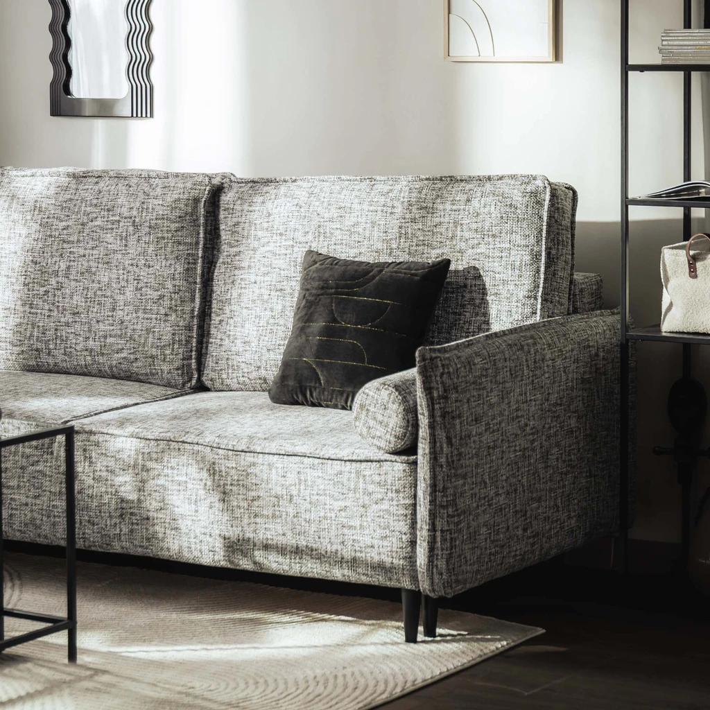 Povlak na polštář CHARLOTTE černý se zlatou nití 45x45 cm