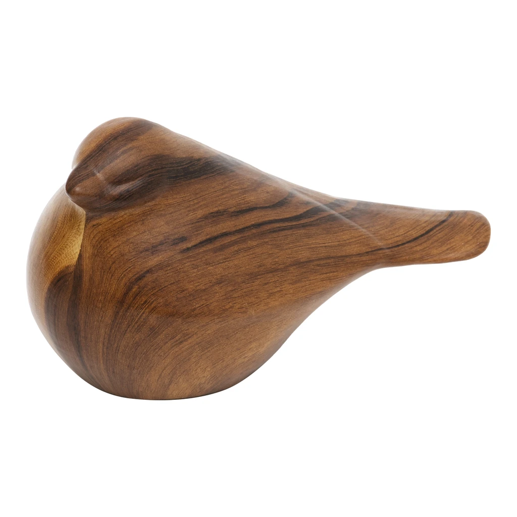 Keramická figurka ptáček s efektem dřeva 9 cm