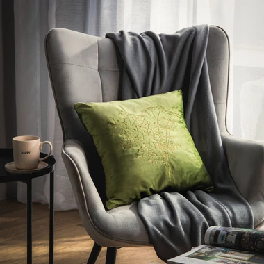 Zelený dekorační povlak na polštář MAIRO 45x45 cm