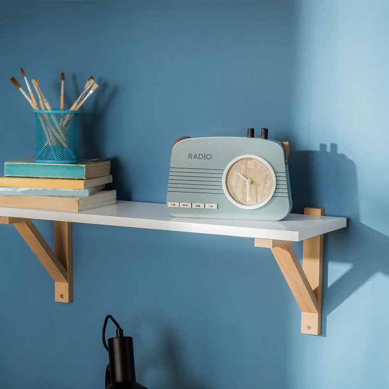 Dětské modré stojací hodiny RADIO