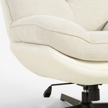 Otočné čalouněné křeslo s podnožkou béžové KIRA