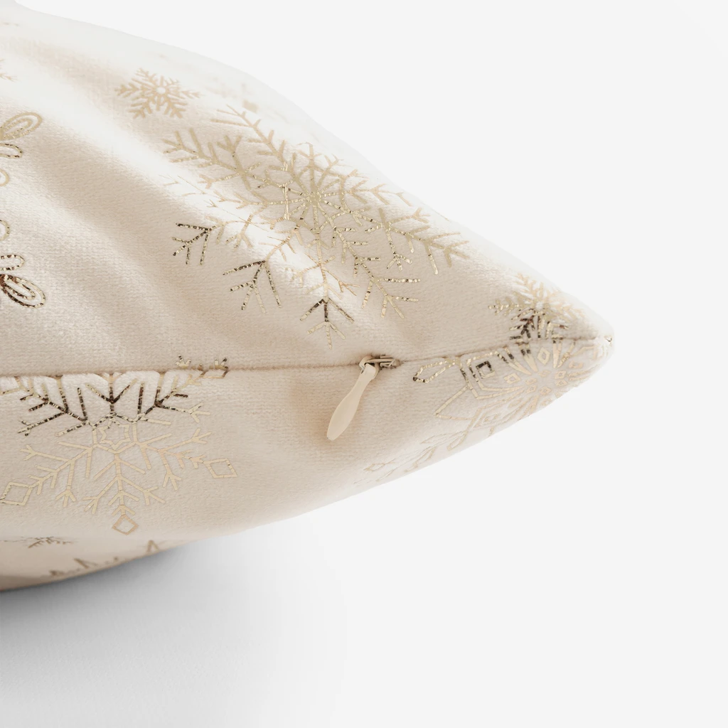 Dekorativní polštář s hvězdičkami krémový CELEBRI 45x45 cm