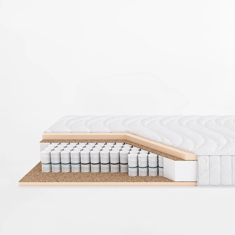 Materac ze sprężynami kieszeniowymi i warstwami kokosa 