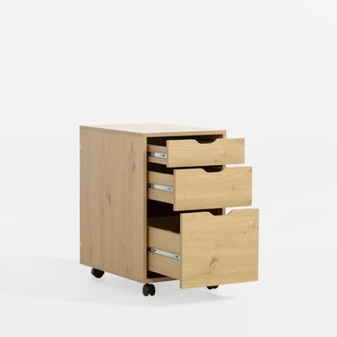 Zásuvkový kancelářský kontejner na kolečkách LYRICE, barva dub