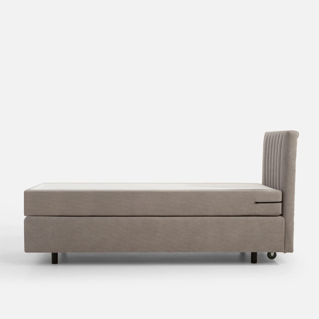 Šedá postel boxspring s matrací SILLA 90x200 cm