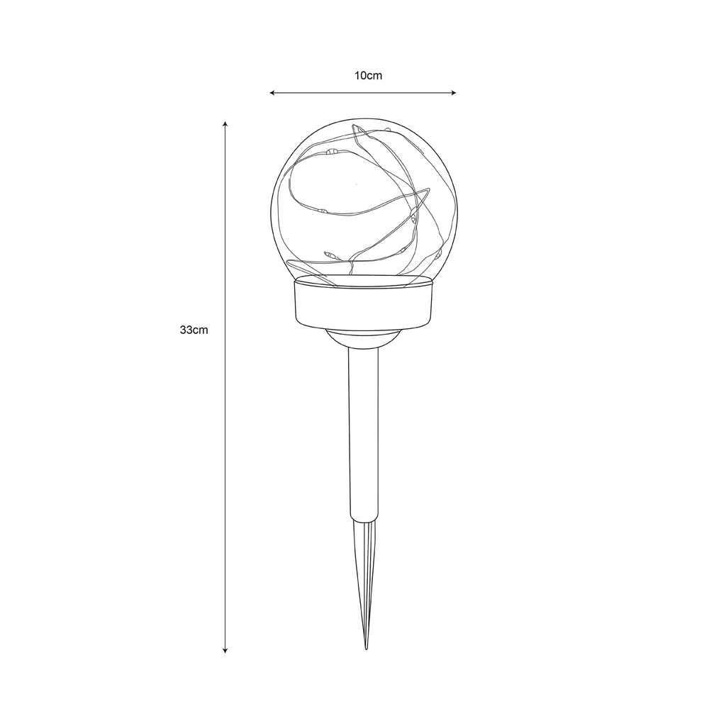 Lampa outdoorowa solarna IP44 ciemnoszara - wymiary.
