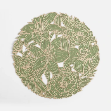 Kulaté prostírání zeleno-zlaté 38 cm