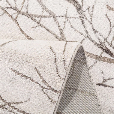 Krémový koberec s větvemi SPAZZIO 80x150 cm