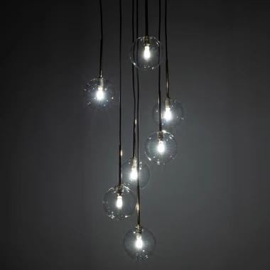 Černo-zlaté závěsné svítidlo koule NILOS 7