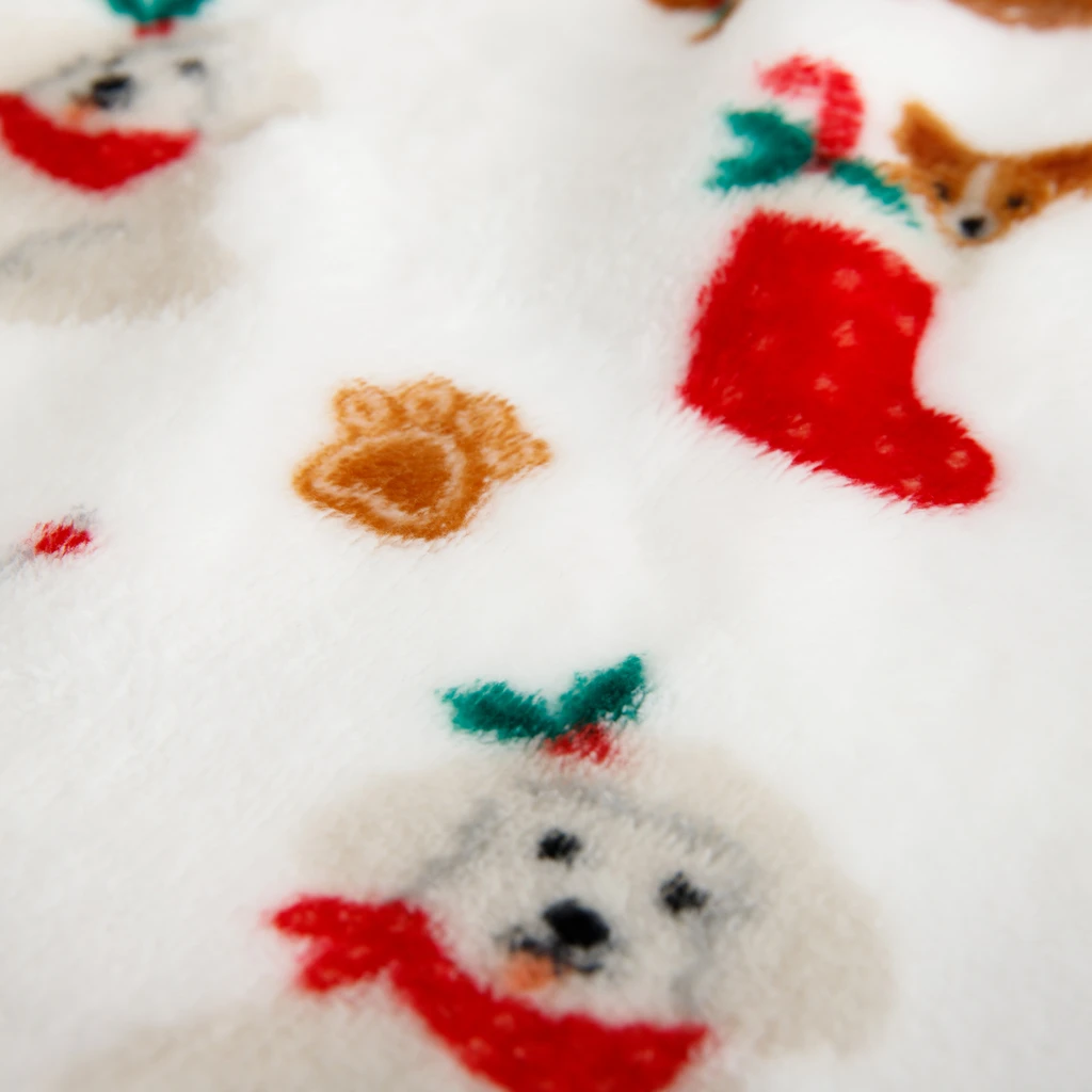 Vánoční deka se psy šedá CODIE 130x160 cm