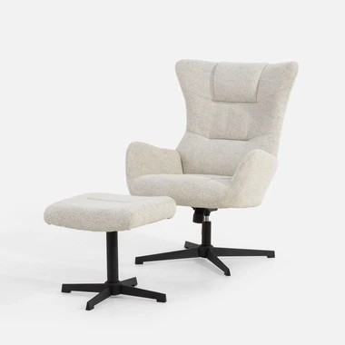 Otočné křeslo s podnožkou DOVETAL béžové