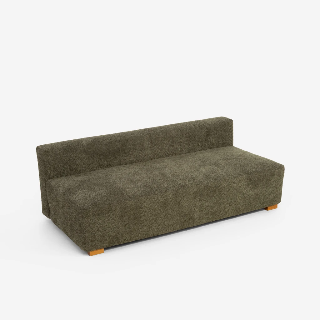 Zielona sofa bez poduszek