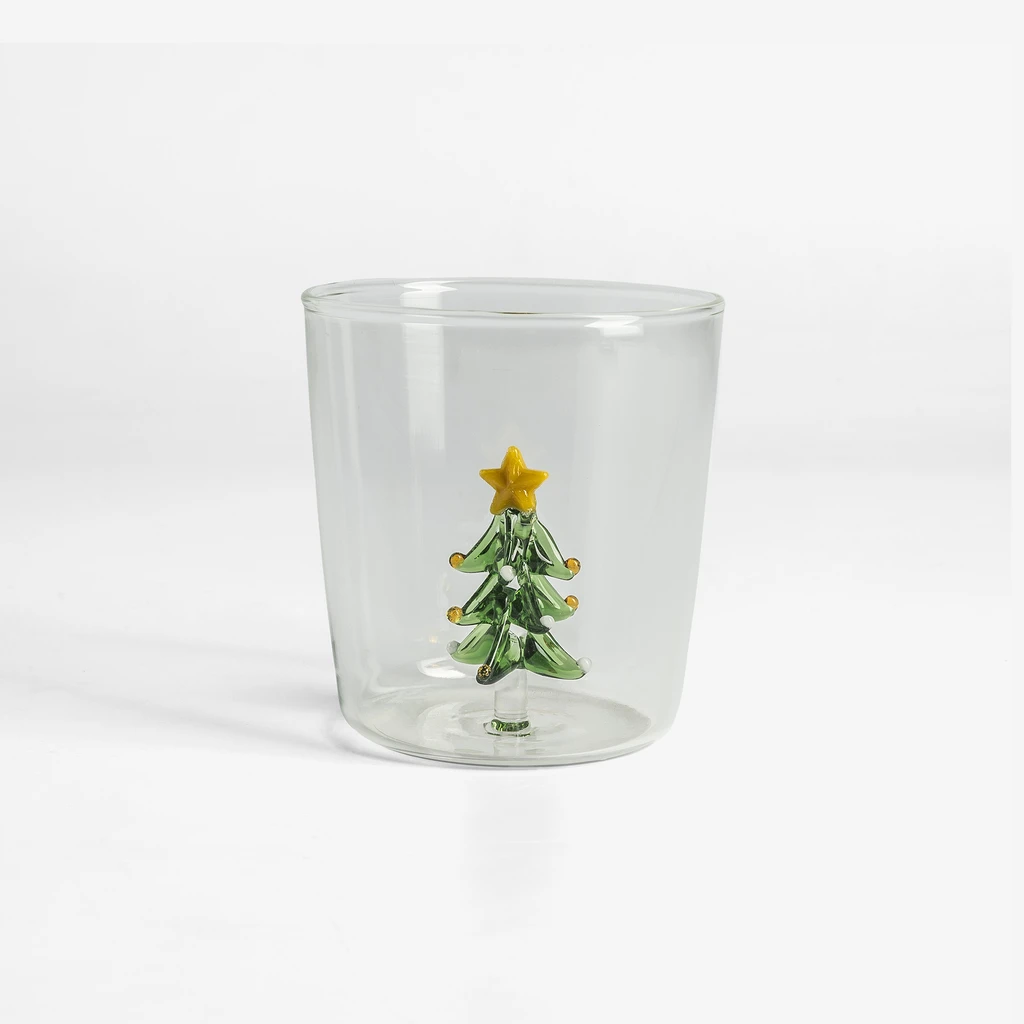Sklenice na nápoje s vánočním stromkem uvnitř 350 ml