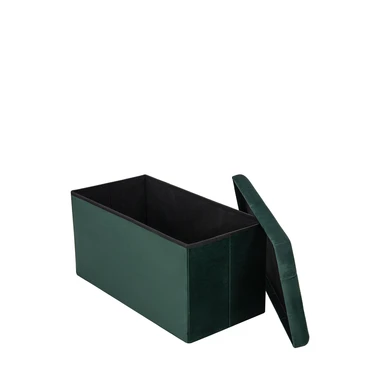 Tmavě zelený skládací taburet s úložným prostorem