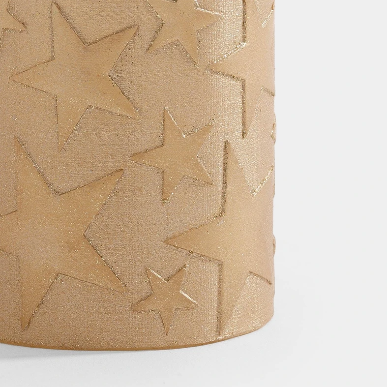 Dekorační svíčka HVĚZDA CHAMPAGNE 6,5x8 cm