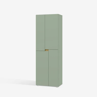 Čtyřdveřová šatní skříň LENS 60 cm aloe/dub cremona