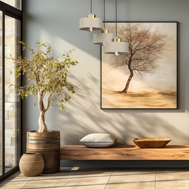 Závěsné svítidlo s kulatou základnou MARTI III béžovo-zlaté