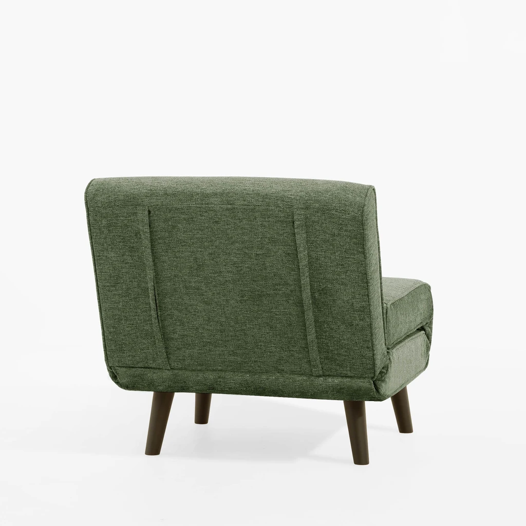 Rozkládací čalouněné křeslo zelené LAVILLA