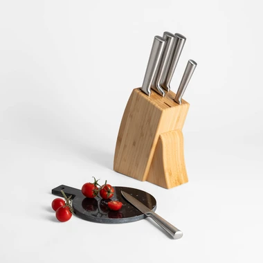 Sada 5 nožů v dřevěném bloku BREMA 6 dílů.