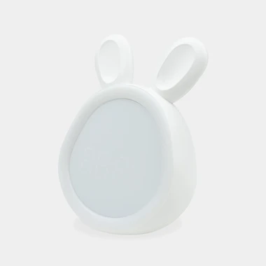 Bílý budík s LED displejem MARY'S ZAJÍČEK