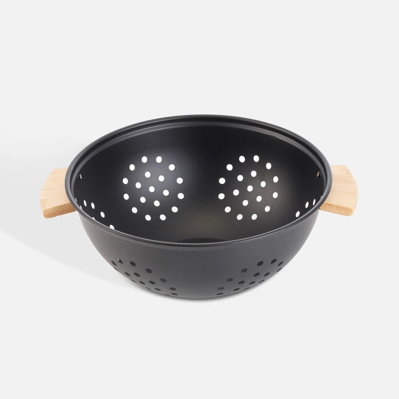 Cedník se bambusovými úchyty 24x28 cm