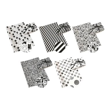 Černobílý dárkový papír NEUTRAL MIX 70x200 cm