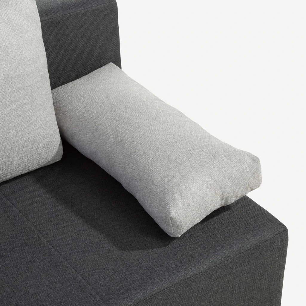 Třímístná rozkládací pohovka BORGO černo-šedá