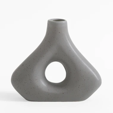 Geometrická šedá váza 20 cm