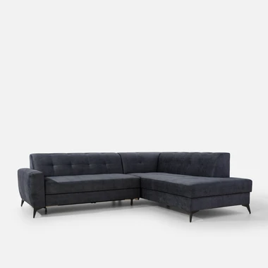 Šedomodrá rozkládací rohová sedací souprava STORN pravá