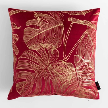 Fuchsiový povlak na polštář s monsterou AMBRO 45x45 cm