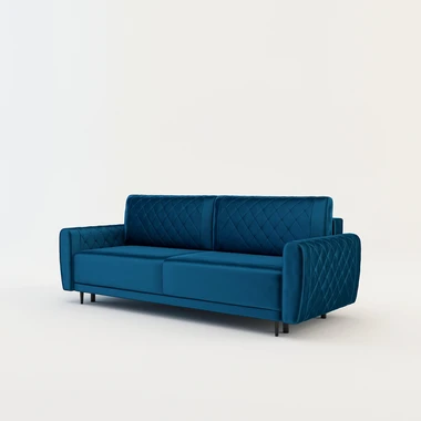 Tmavě modrá velurová pohovka ROMA