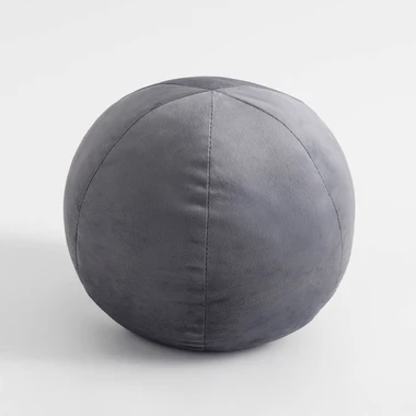Šedý kulatý dekorační polštář SPHERE 27 cm