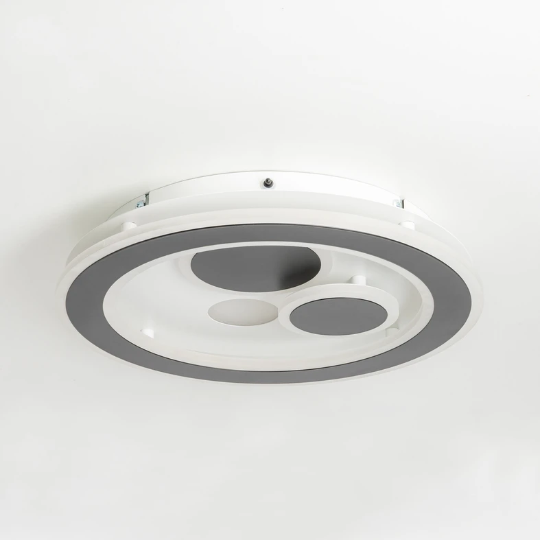 Kruhové stropní svítidlo LED 35W bílo-černé DUNK 37 cm s dálkovým ovládáním