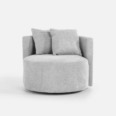 Kulaté otočné křeslo SEBREZE šedé