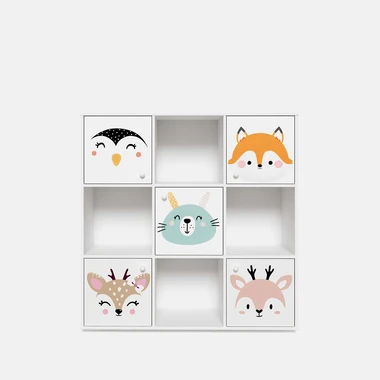 Pětidveřový regál se zvířecím motivem TULO