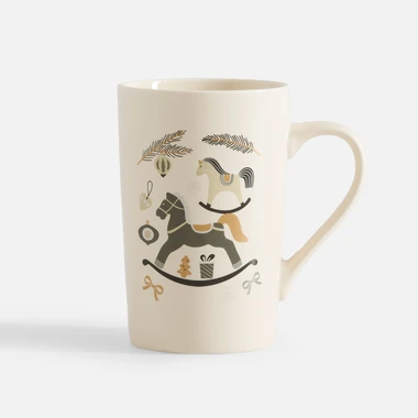 Vánoční hrnek porcelánový houpací kůň 385 ml