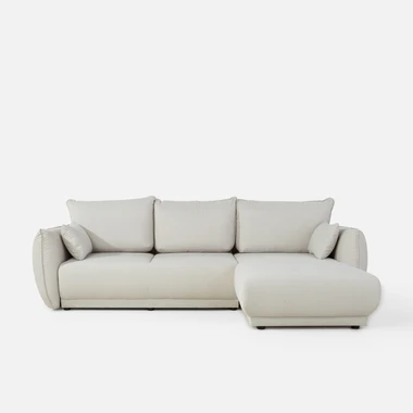 Světle béžová rozkládací rohová sedací souprava LOREN pravá