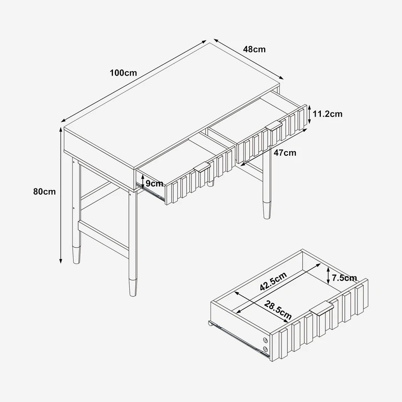 Rysunek techniczny z podanymi wybranymi wymiarami